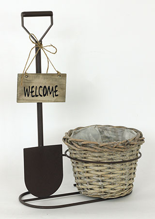 foto Prout�n� ko��k hn�d� v kovov�m stojanu